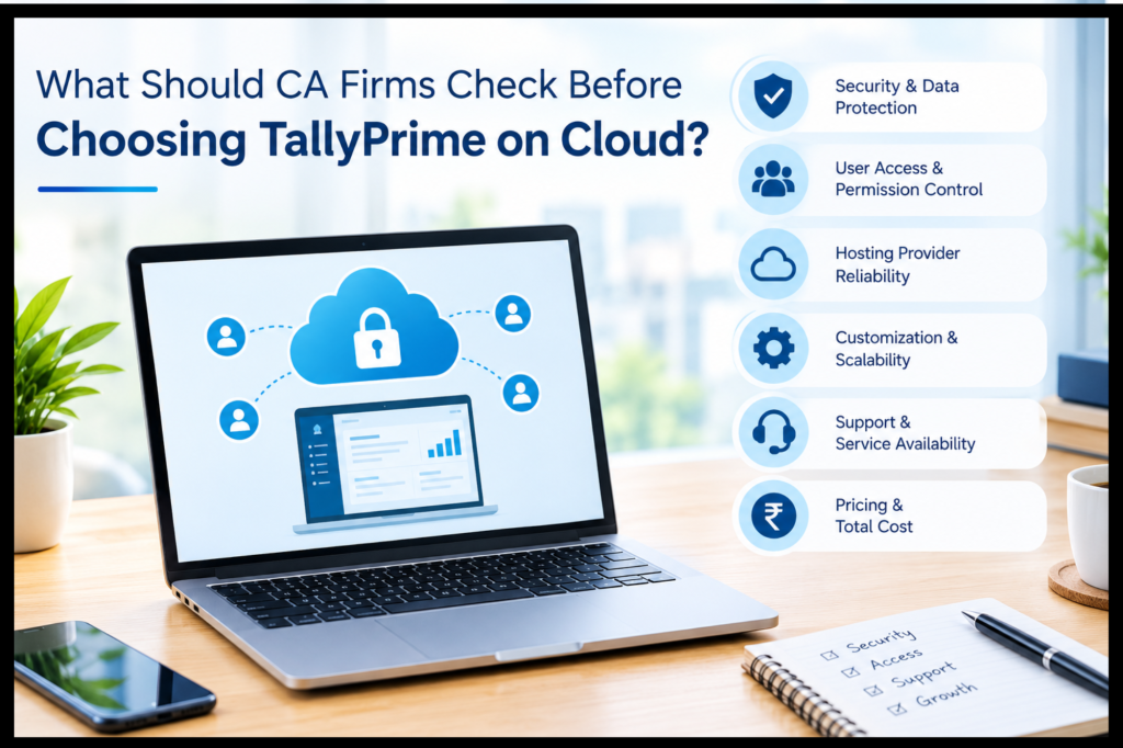 CA firm managing TallyPrime users and permissions with Tally on Cloud