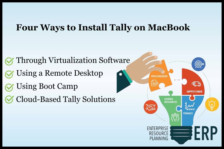 Using Tally ERP on a cloud service allows you to access it on your Mac through a web browser.