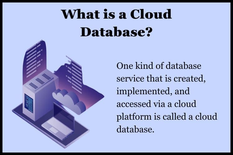 database service that is created, implemented, and accessed via a cloud platform is called a cloud database.