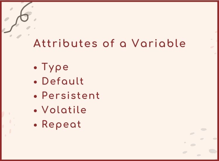 Attributes of a Variable