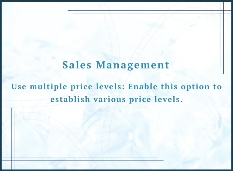 Sales management in Tally inventory feature